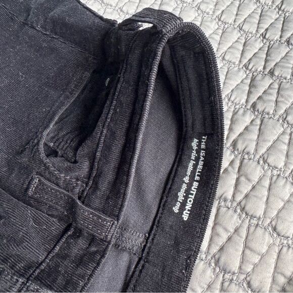 AG Isabelle Button-Up High-Rise Straight Cut Black Corduroy Jeans. Size 26 - Picture 10 of 11